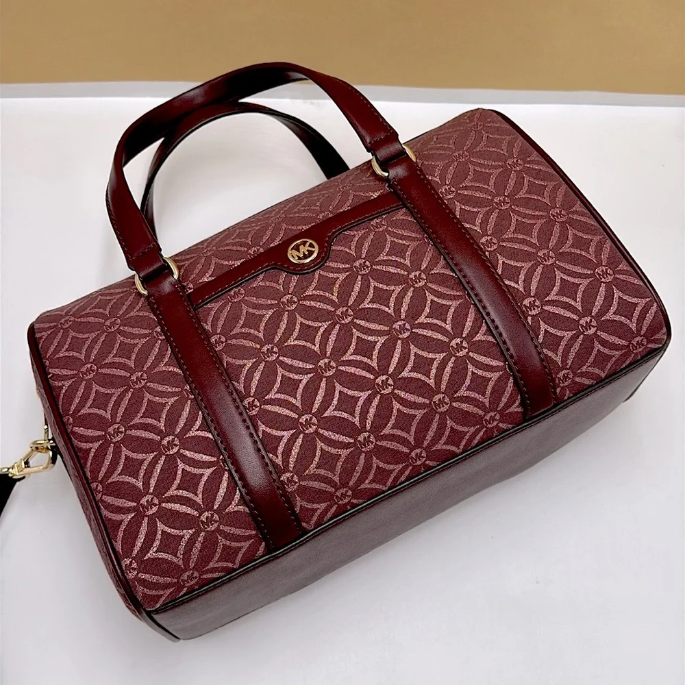 MICHAEL KORS JST TRAVEL MEDIUM DUFFLE SATCHEL SHOULDER CROSSBODY BAG MK OXBLOOD - Picture 14 of 15